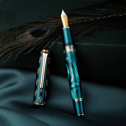 High End Business Acrylic Peacock Green Pen