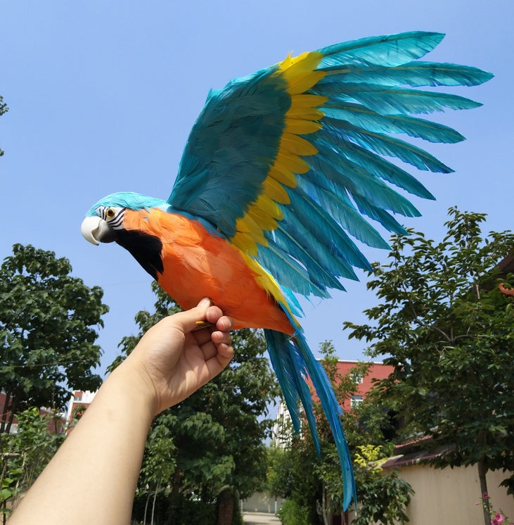 Simulación de plumas, loro, pájaro, decoración del hogar, decoración de jaula