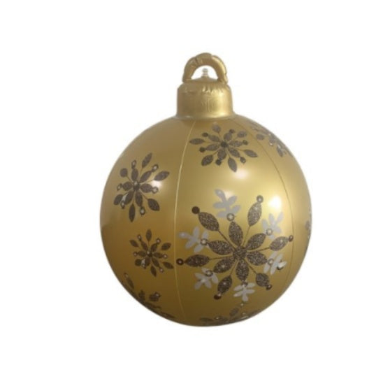 Boule de décoration de Noël en PVC pour l'extérieur 60 cm, boule gonflable décorée en PVC, grosses boules géantes pour décorations d'arbre de Noël, boule de jouet