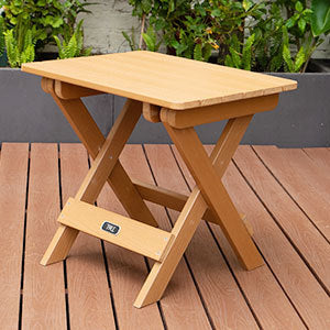 TALE Adirondack Table d'appoint pliante portative carrée, table en bois en plastique résistant aux intempéries et à la décoloration, parfaite pour le jardin extérieur, la plage, le camping, les pique-niques, Ban Amazon