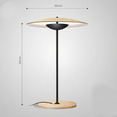 Chapeau UFO parapluie grain de bois lampe de bureau chambre chevet