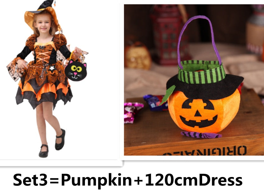 Halloween Children Costume Cosplay Witch Princess Dress