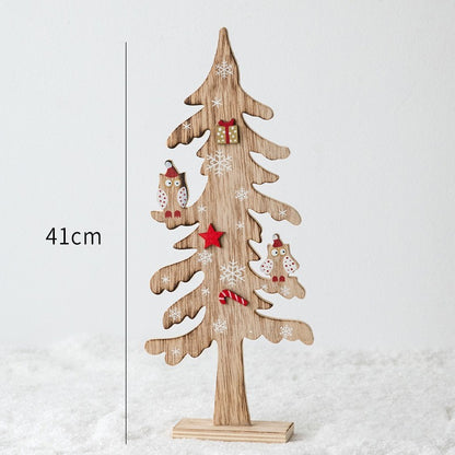 Creative Wooden Christmas Tree Mini Decorations