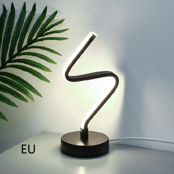 Modern LED Table Lamp Iron Bedside Light Desk Spiral