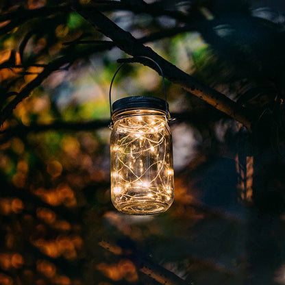 Solar Mason Jar Light Decoración Mason Jar Light Luz colgante para exteriores Mason Jar Light String