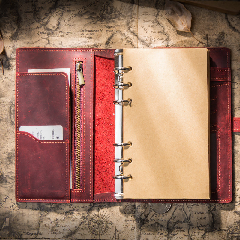 A6A5A7Leather Notebook Literary Diary