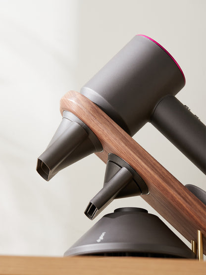 No Punching Vertical Solid Wood Hair Dryer Bracket Rack