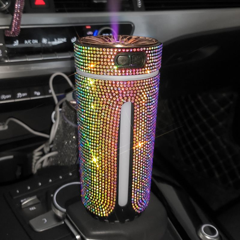 Humidificateur de voiture en diamant de luxe, diffuseur de voiture à lumière LED, purificateur d'air automatique, diffuseur d'aromathérapie, désodorisant, accessoires de voiture pour femmes