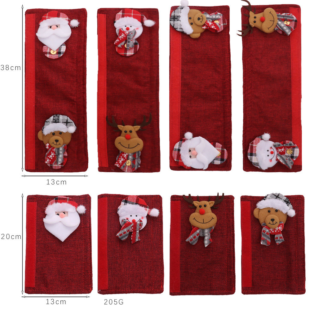 Christmas Decorations Stereo Doll Refrigerator Handle Eight Pieces