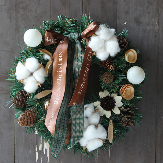 Simulation Cotton Pine Cone Door Hanging Christmas Home Decoration