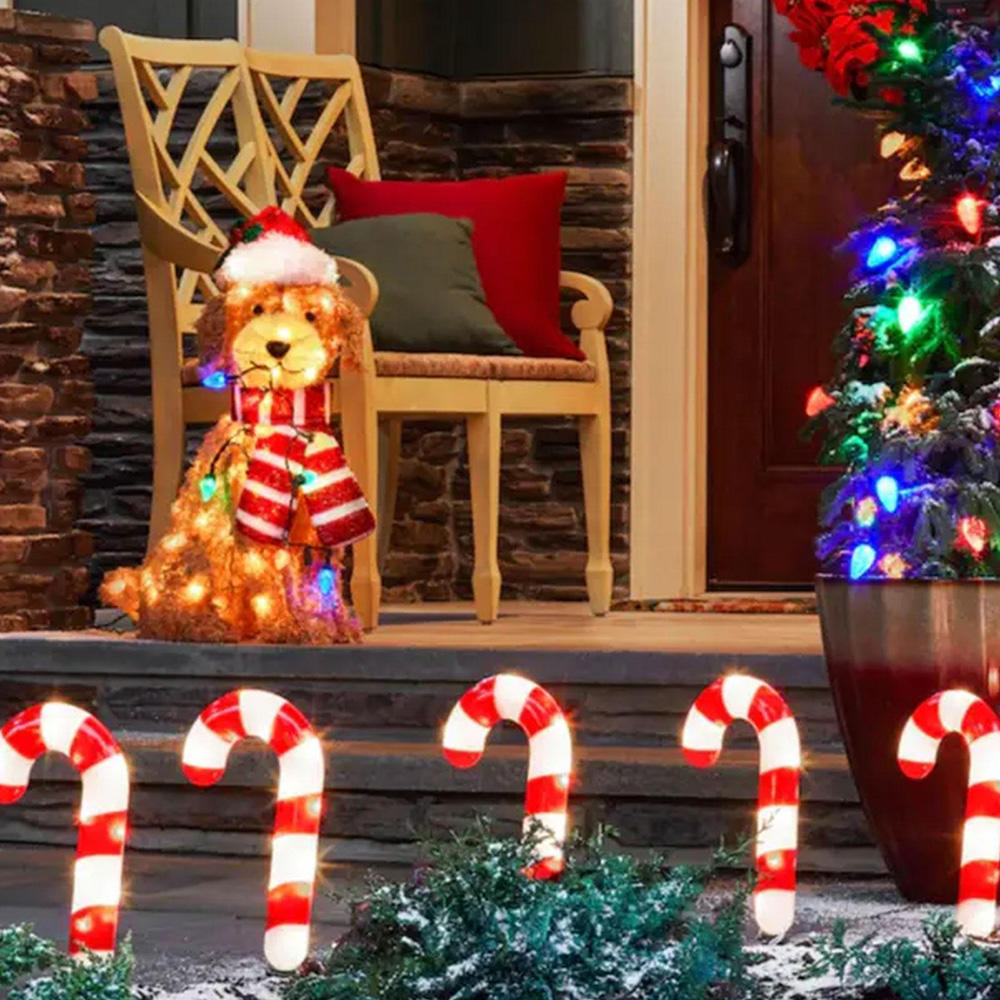 Guirlande lumineuse en acrylique pour jardin extérieur de Noël, décorations de sol pour chien