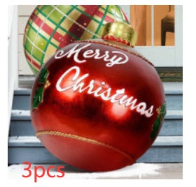 Bola de adorno navideño para exteriores, de PVC, 60 cm, inflable, decorada, bolas gigantes de PVC, grandes, para decorar árboles de Navidad