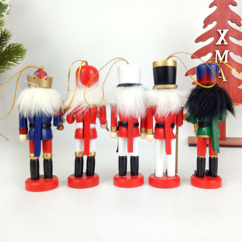 Christmas Decorations Wooden Nutcracker 12cm Pendant