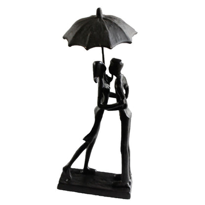 Cast Iron Umbrella Couple Ornament Home Retro