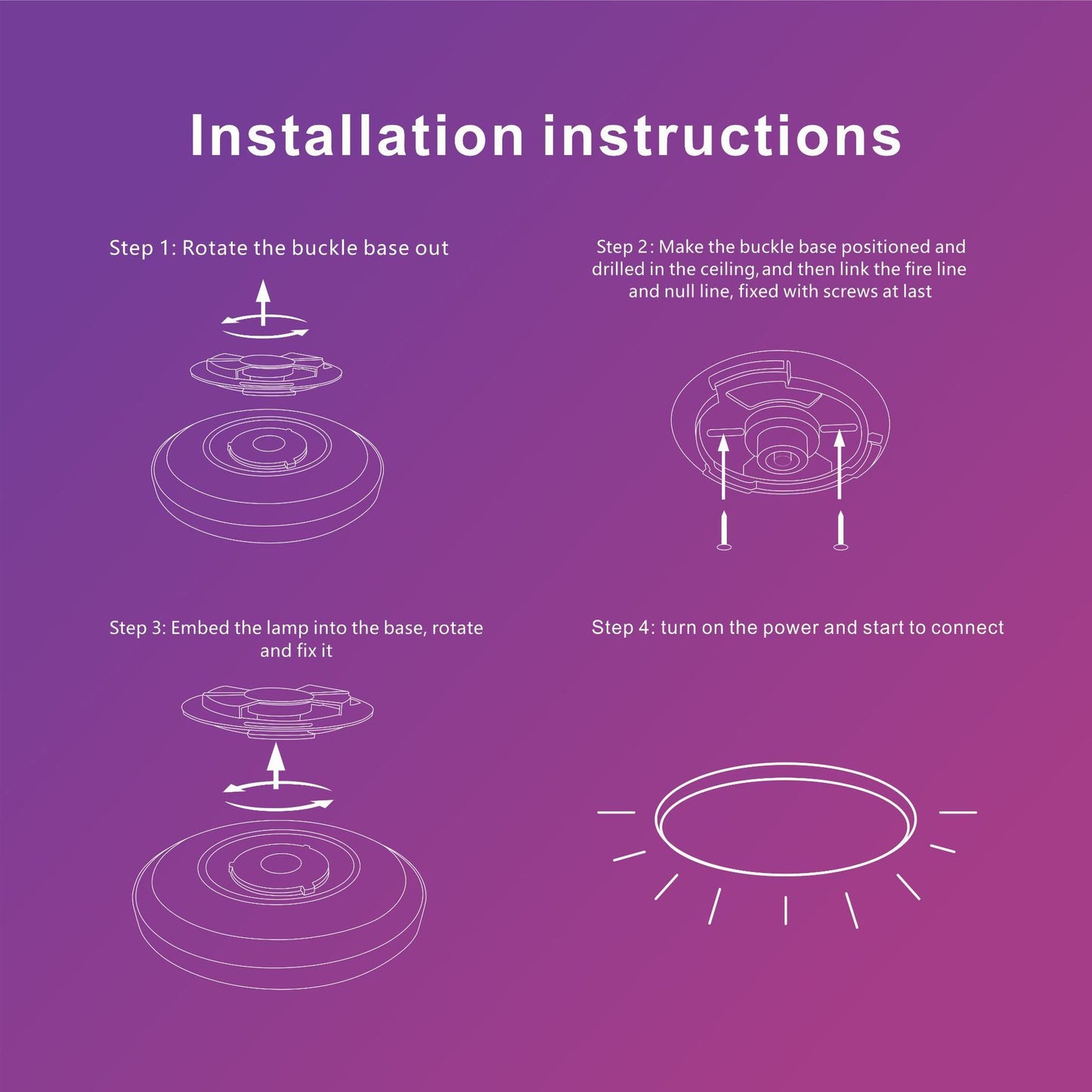 Lámpara de techo inteligente con control remoto Bluetooth y Wifi RGBCW con atenuación de tres niveles