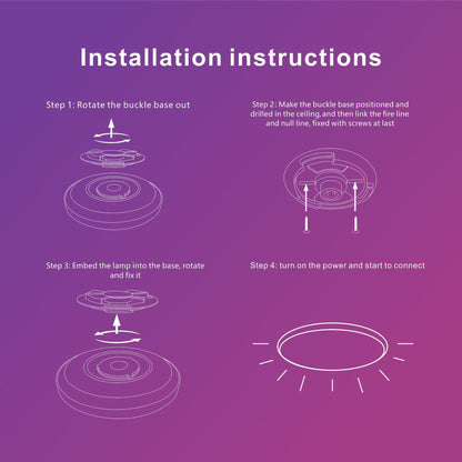 Lámpara de techo inteligente con control remoto Bluetooth y Wifi RGBCW con atenuación de tres niveles