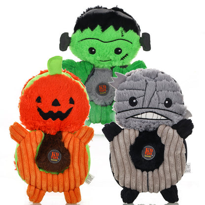 Jouets pour chiens de compagnie Halloween-Sorcière Diable Citrouille Jouets couineurs d'entraînement pour animaux de compagnie