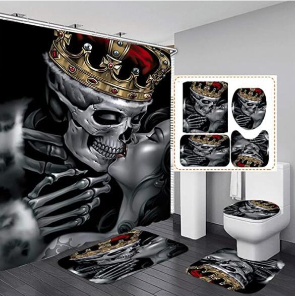 Polyester Printed Thickened Waterproof Halloween Shower Curtain