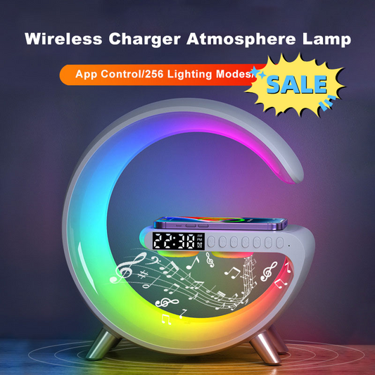 Lampe LED intelligente en forme de G, Bluetooth, chargeur sans fil, lampe d'ambiance, contrôle par application, pour chambre à coucher, décoration de la maison, nouvelle collection