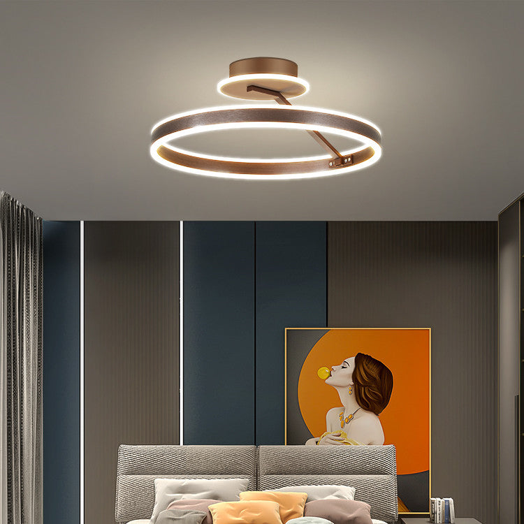 Home Modern Minimalist Brushed Aluminum Round Pendant Lamp