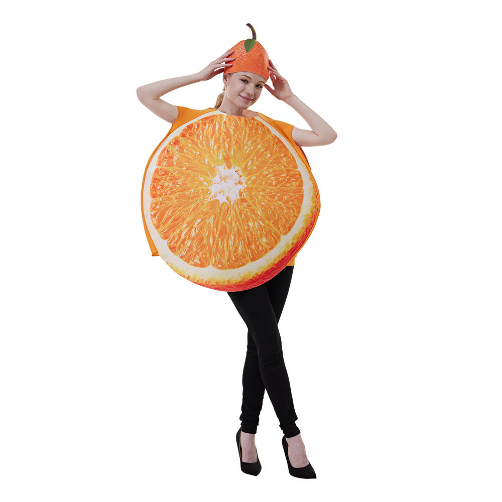 Costume d'Halloween tranche de fruit orange