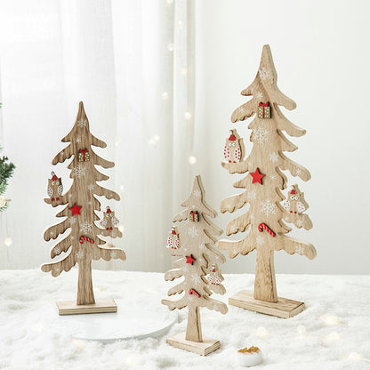 Creative Wooden Christmas Tree Mini Decorations