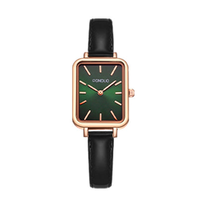 Petite montre verte carrée, pointeur de Style coréen pour dames