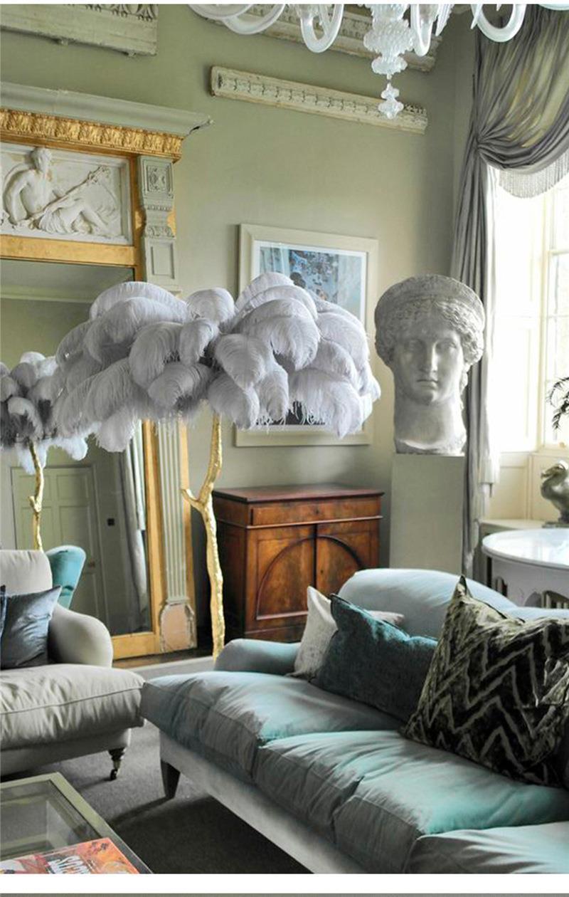 Feather Floor Lamp Decoration Of Classical English Villa