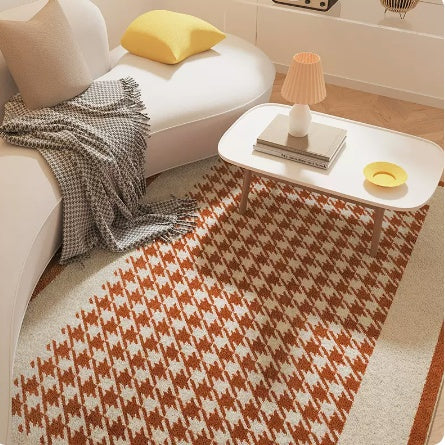 Tapis de salon en damier, coussin de sol pour chambre à coucher, canapé, Table basse, couverture résistante à la saleté