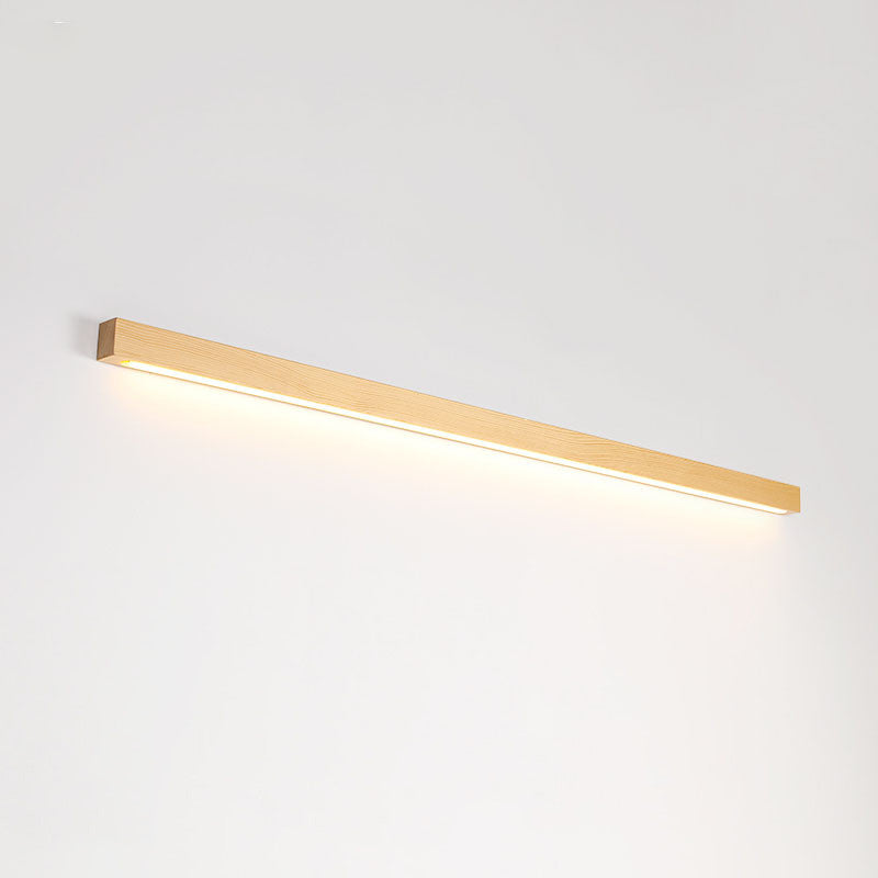 Walnut Color Log Strip Wall Lamp Modern Minimalist