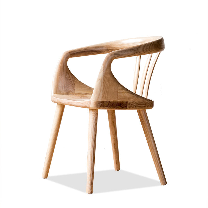 Silla de madera maciza para el hogar, comedor, estudio, respaldo