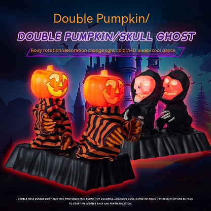 Halloween Electric Double Group Pumpkin Skull Dancing Toy