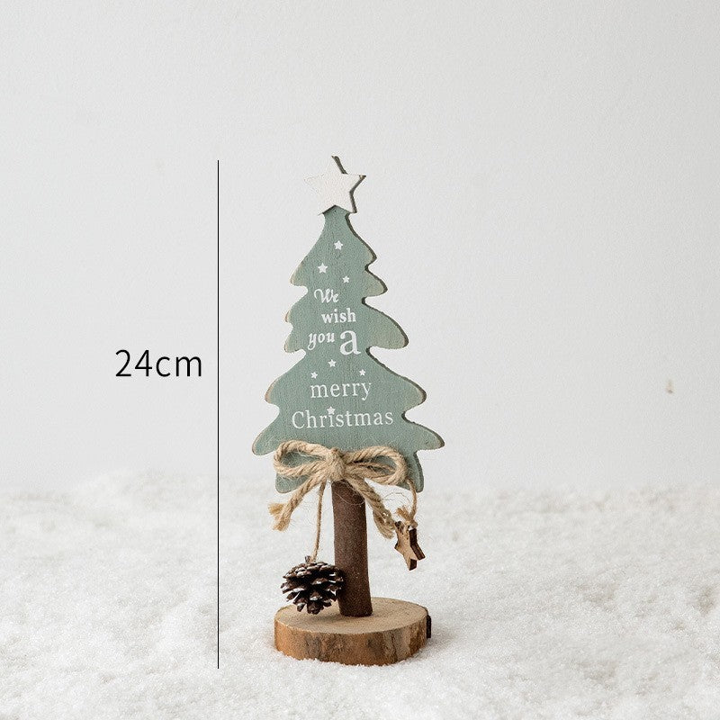 Creative Wooden Christmas Tree Mini Decorations