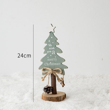 Creative Wooden Christmas Tree Mini Decorations