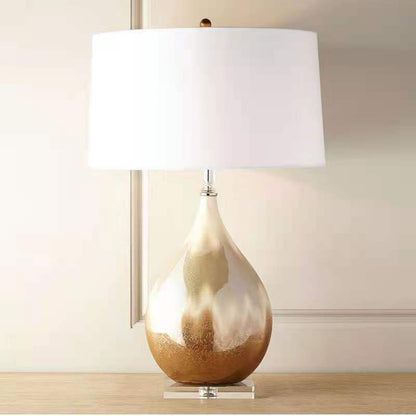 Creative American Bedroom Bedside Pearl Glazed Ceramic Table Lamp