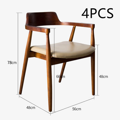 Table à manger et chaises simples en bois massif pour la maison