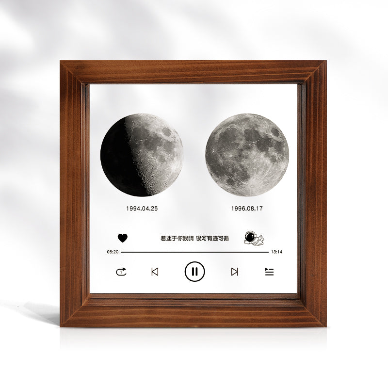 Cadre de lune transparent personnalisé pour les couples le jour de la naissance