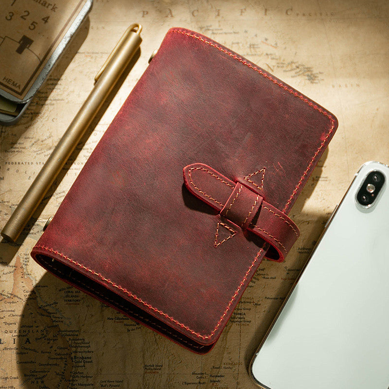 A6A5A7Leather Notebook Literary Diary