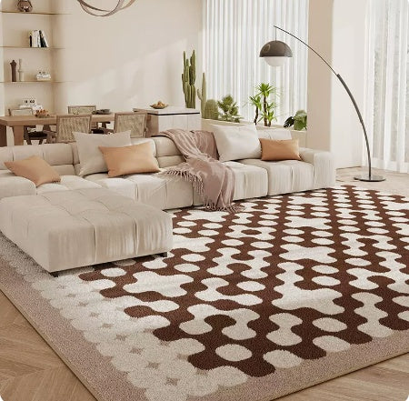 Tapis de salon en damier, coussin de sol pour chambre à coucher, canapé, Table basse, couverture résistante à la saleté