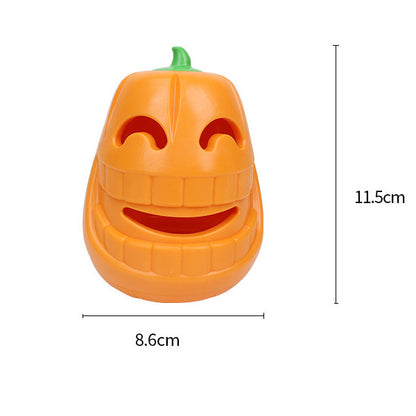 Juguete interactivo para masticar para perros con forma de calabaza de Halloween, embudo dispensador de golosinas para todos los tamaños de razas, juguete de rompecabezas de goma termoplástica duradero para mascotas para la dentición y el aburrimiento