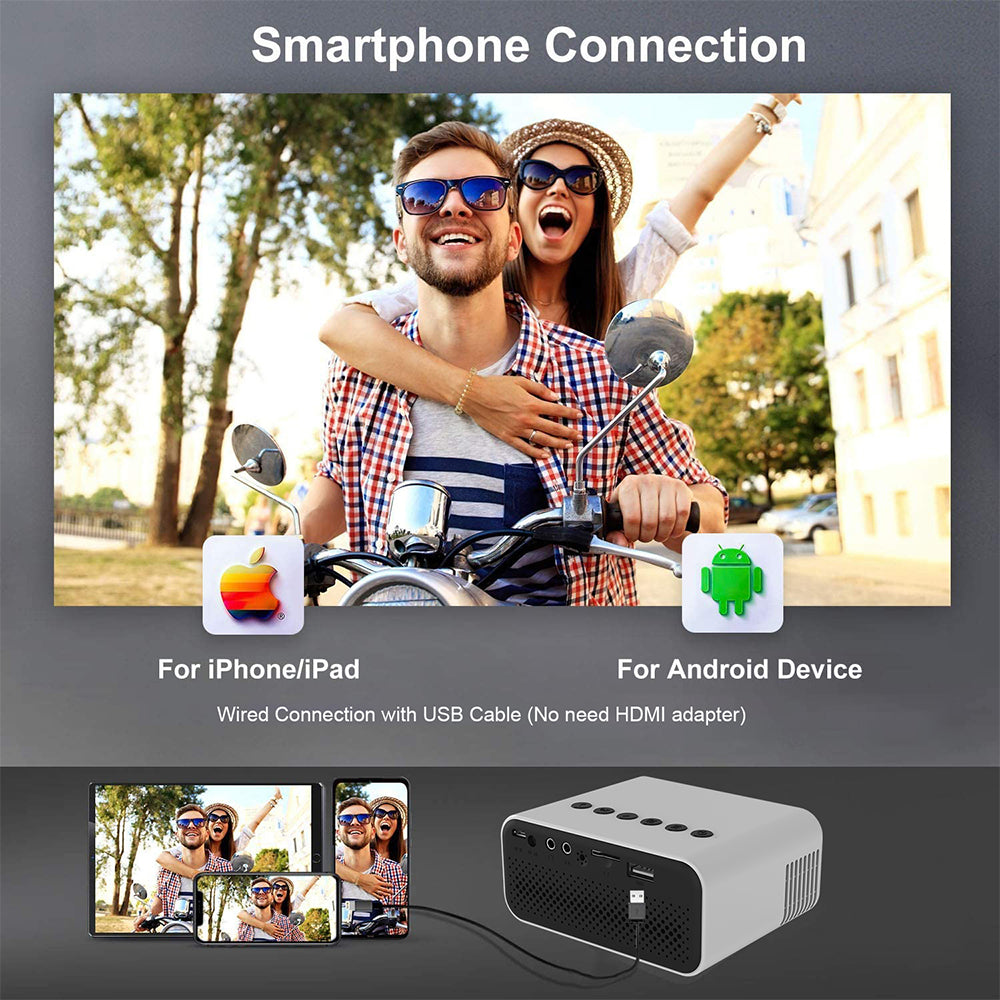 YT500 Home Mini Projector Mini Children's Home Portable Private Cinema HD LED Wired Wireless Phone Projection