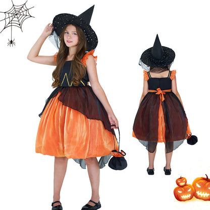 Disfraz de bruja para Halloween, vestido de princesa