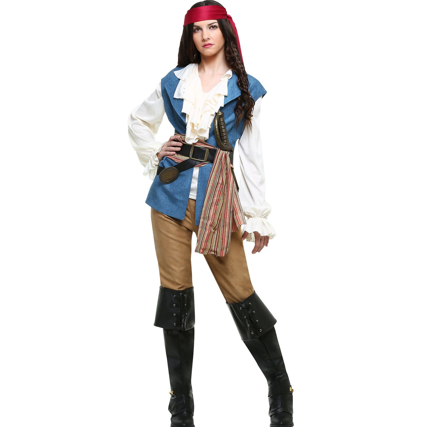 Uniforme de pirate d'Halloween de mascarade M-XL