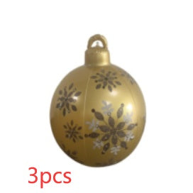 Boule de décoration de Noël en PVC pour l'extérieur 60 cm, boule gonflable décorée en PVC, grosses boules géantes pour décorations d'arbre de Noël, boule de jouet