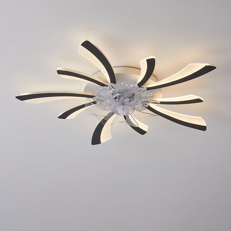 Lumière de salon simple et moderne, nouvelle lumière de ventilateur de plafond de chambre à coucher silencieuse