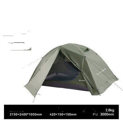 Outdoor Layer Storm-proof Wilderness Camping Hiking Travel Double Thickened Portable Four-season Hilly Tent