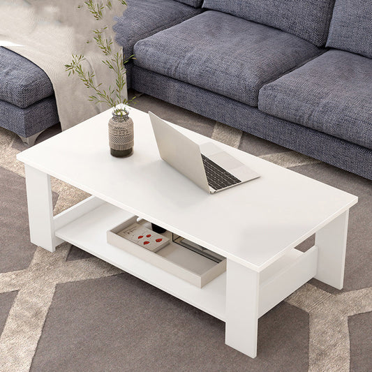 Table basse double avec support de rangement