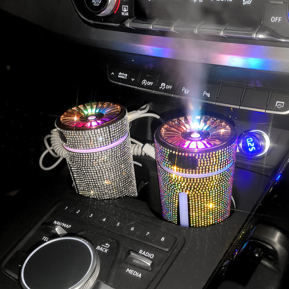 Humidificateur de voiture en diamant de luxe, diffuseur de voiture à lumière LED, purificateur d'air automatique, diffuseur d'aromathérapie, désodorisant, accessoires de voiture pour femmes