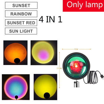 Lámpara de proyección de puesta de sol Luz nocturna de atmósfera de arco iris