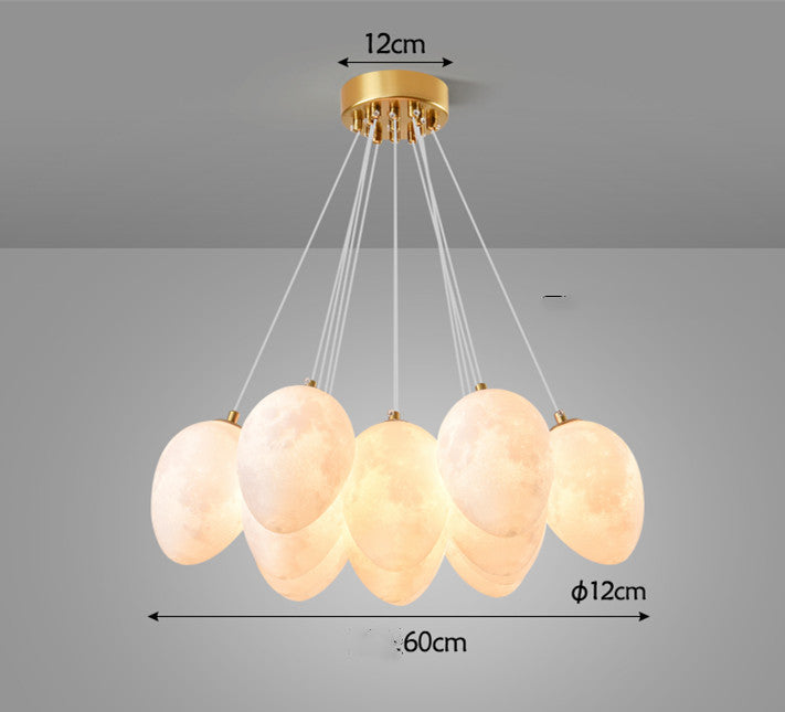 Nordic Modern Minimalist Creative Moon Bubble Living Room Chandelier